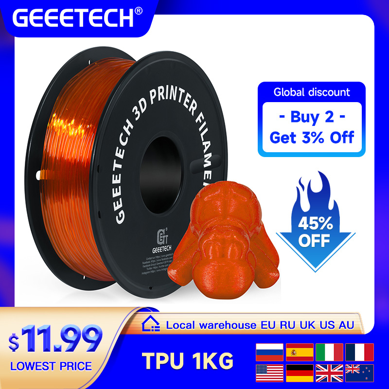 3D Printing Nylon - GEEETECH TPU Stampante 3D Materiale flessibile